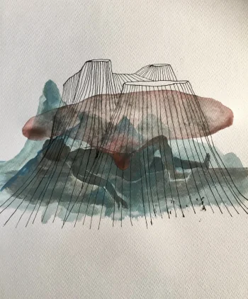 Encre et aquarelle sur papier Fin des mondes 03